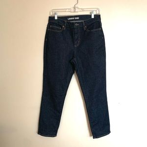 LANDS’ END High Rise Straight Leg Ankle Jeans